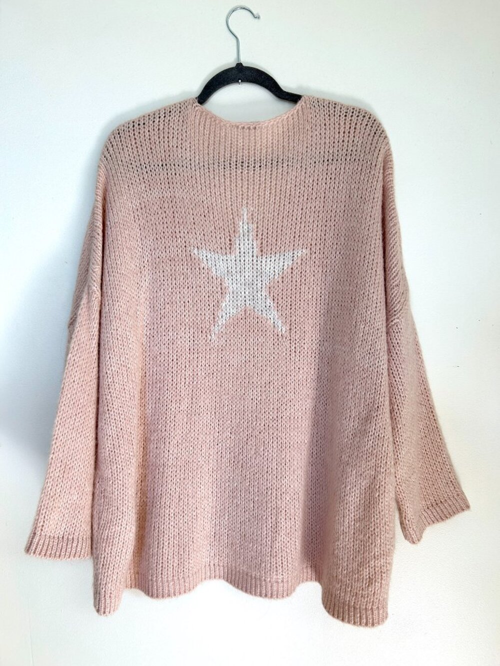 Debbie Katz One Size Fits All Pale Pink Beach Sweater w/ Star Worn Once MSRP $98